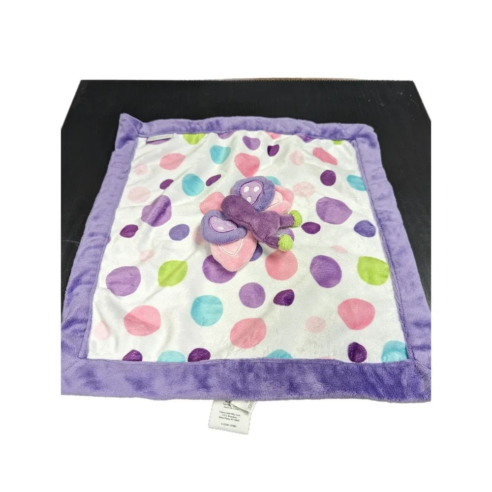 Carter's Lovey Butterfly Purple White Pink Polka Dots 14
